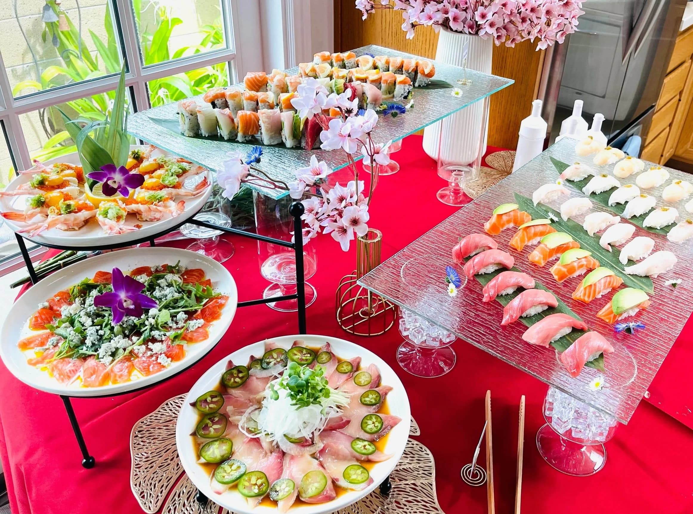 A beautiful catering setup for a private event